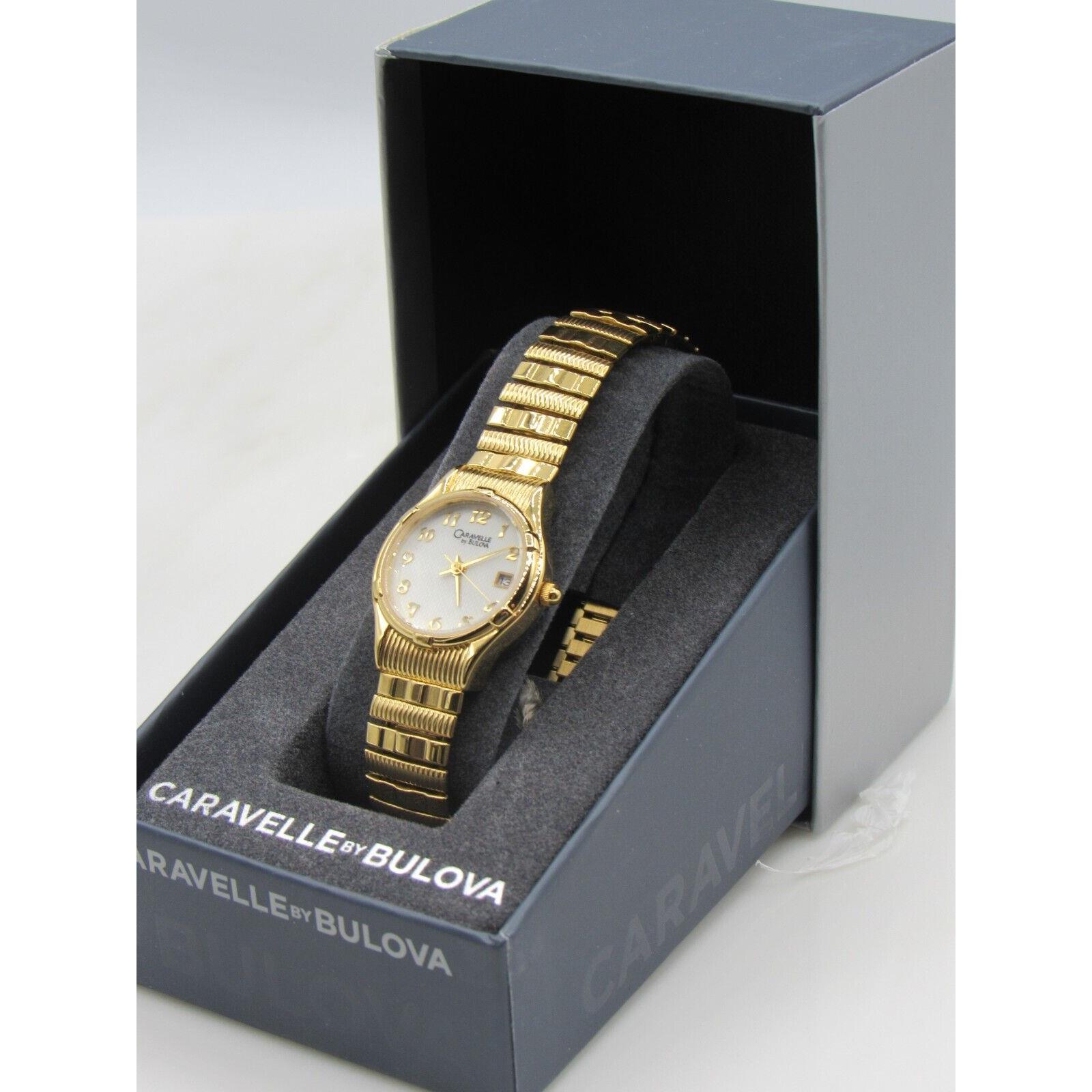 Caravelle watch  - White Dial, Gold Band, Gold Bezel 1