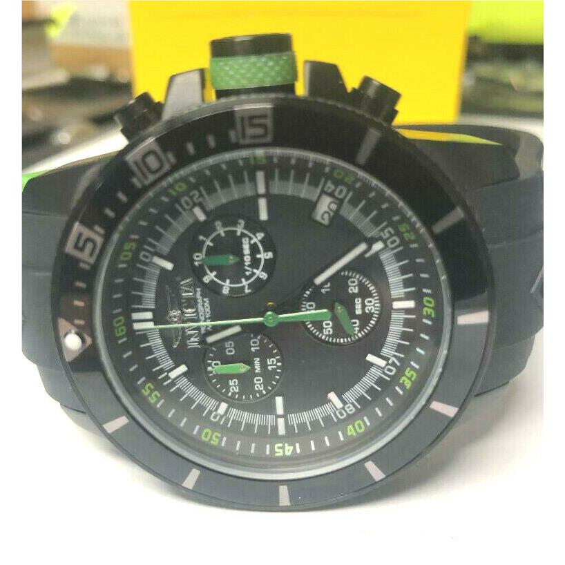 Invicta Quartz Chronograph Black Dial Display 46mm Watch