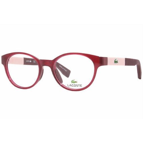 Lacoste L3628 526 Eyeglasses Youth Girl`s Cyclamen Full Rim Optical Frame 46mm