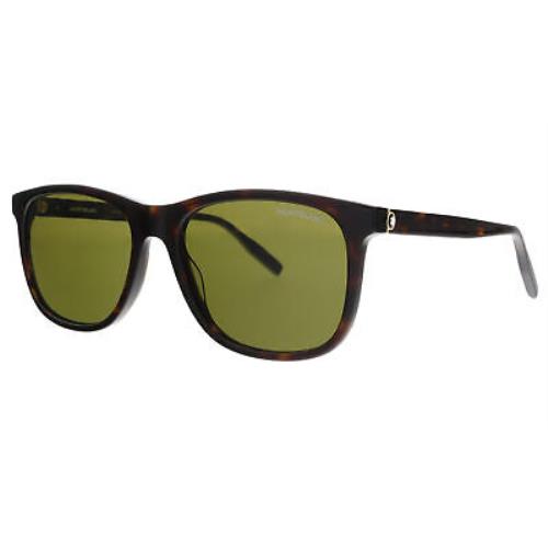 Montblanc MB0013S-003 Havana Rectangle Sunglasses