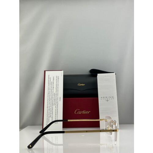 Cartier eyeglasses  - Gold Frame, Yellow Temples & Bridge Rimless Manufacturer