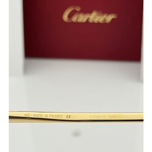 Cartier eyeglasses  - Gold Frame, Yellow Temples & Bridge Rimless Manufacturer