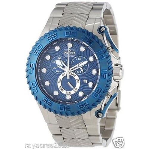 Invicta Men`s 12943 Pro Diver Chronograph Blue Textured Dial Stainless Steel