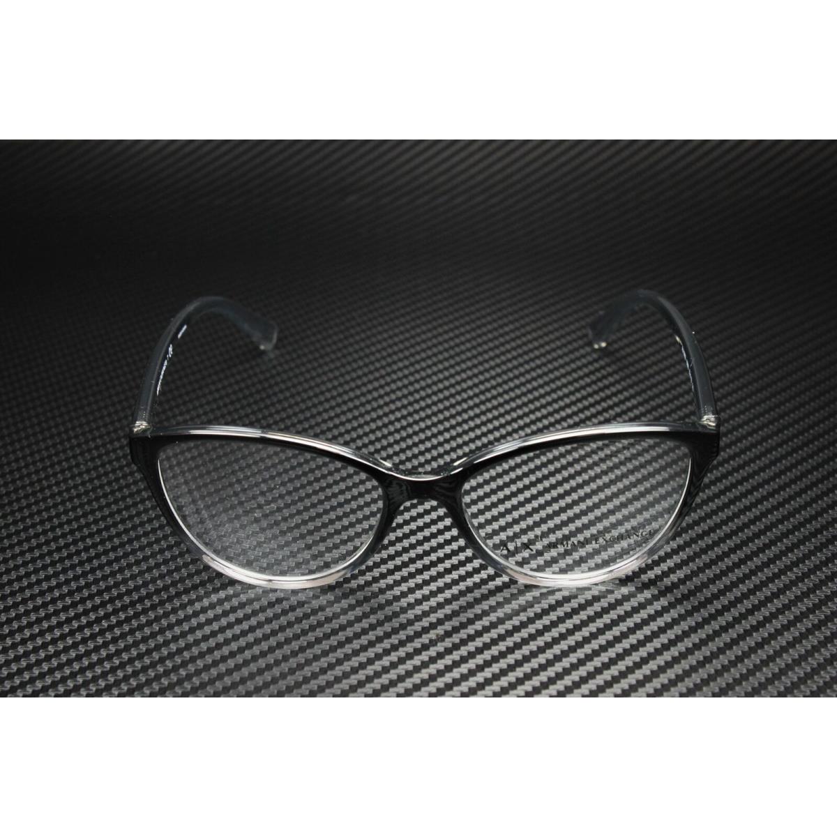 Armani Exchange AX3053 8255 Black Trans Smoke Demo Lens 53 mm Women`s Eyeglasses