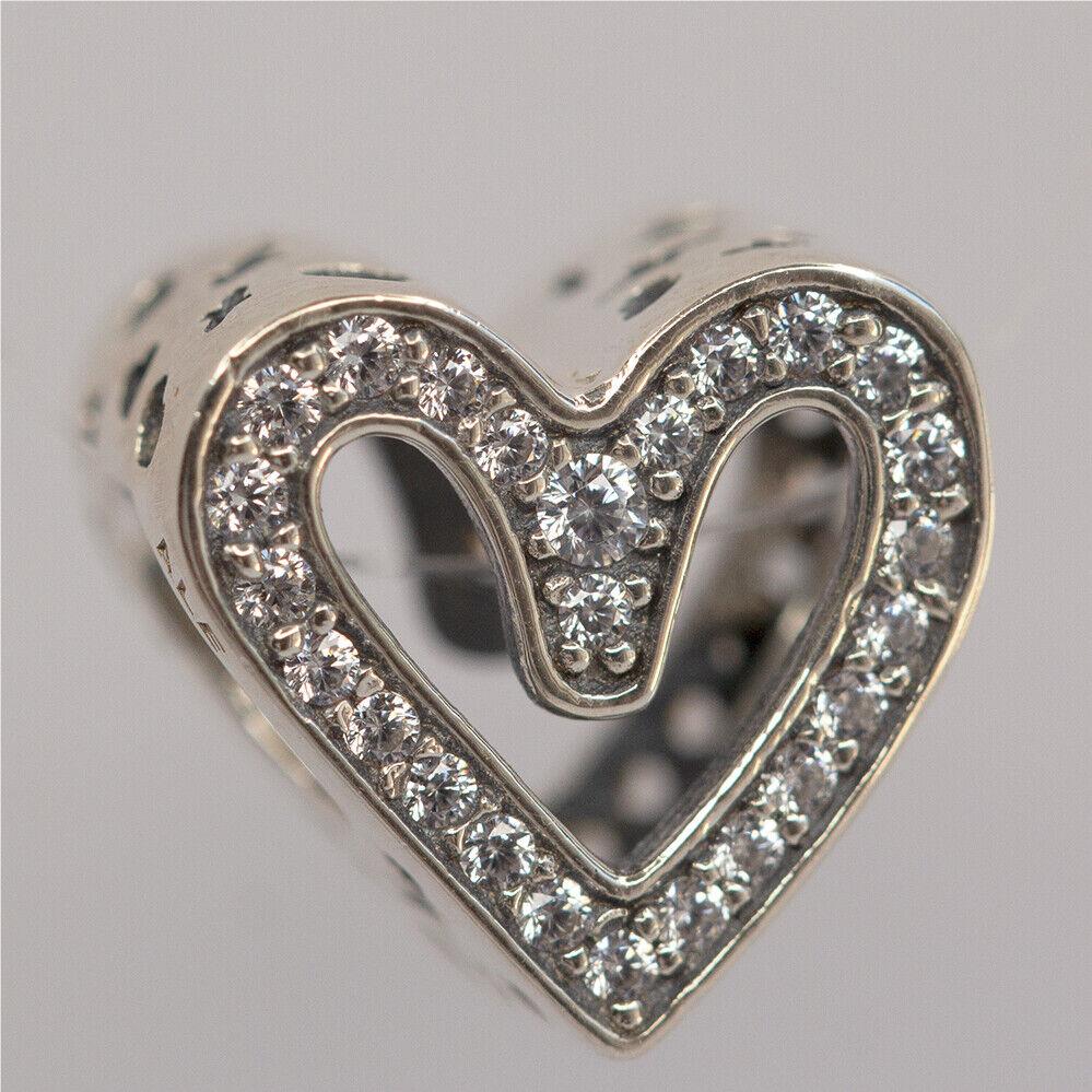 Pandora Charm Sparkling Freehand Heart Sterling Silver 798692C0