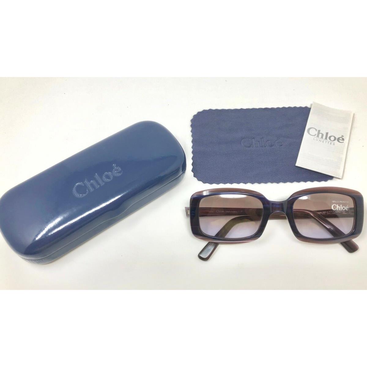 Chloe 54S Dark Purple Violet Pearl Sunglasses with Grey Gradient Fade Lens