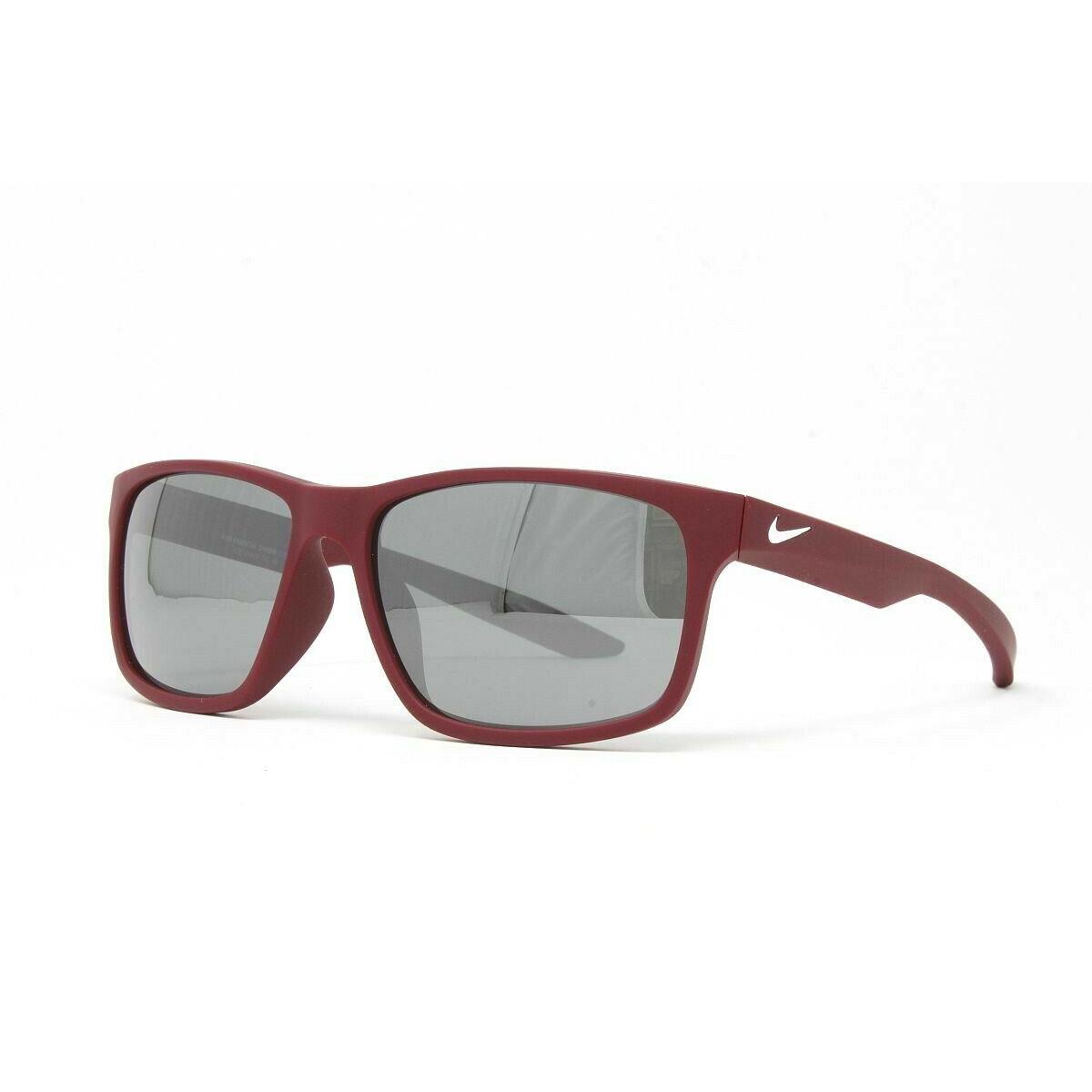 Nike Men`s Sunglasses Essential Chaser Matte Cardinal W/grey Silver Lens 59mm - Frame: Red, Lens: Gray