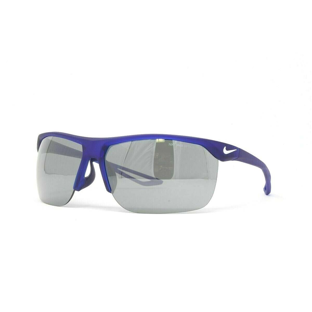 Nike Men`s Sunglasses Half Rim Trainer EV0934 Color 440 Matte Blue Size 67mm
