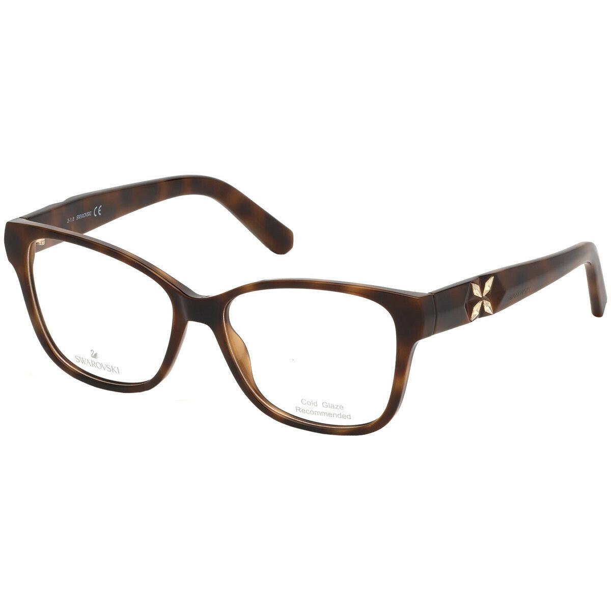 Swarovski SK5282 SW5282 052 Brown Tortoise Eyeglasses Frame 54-15-140 Cold Glaze