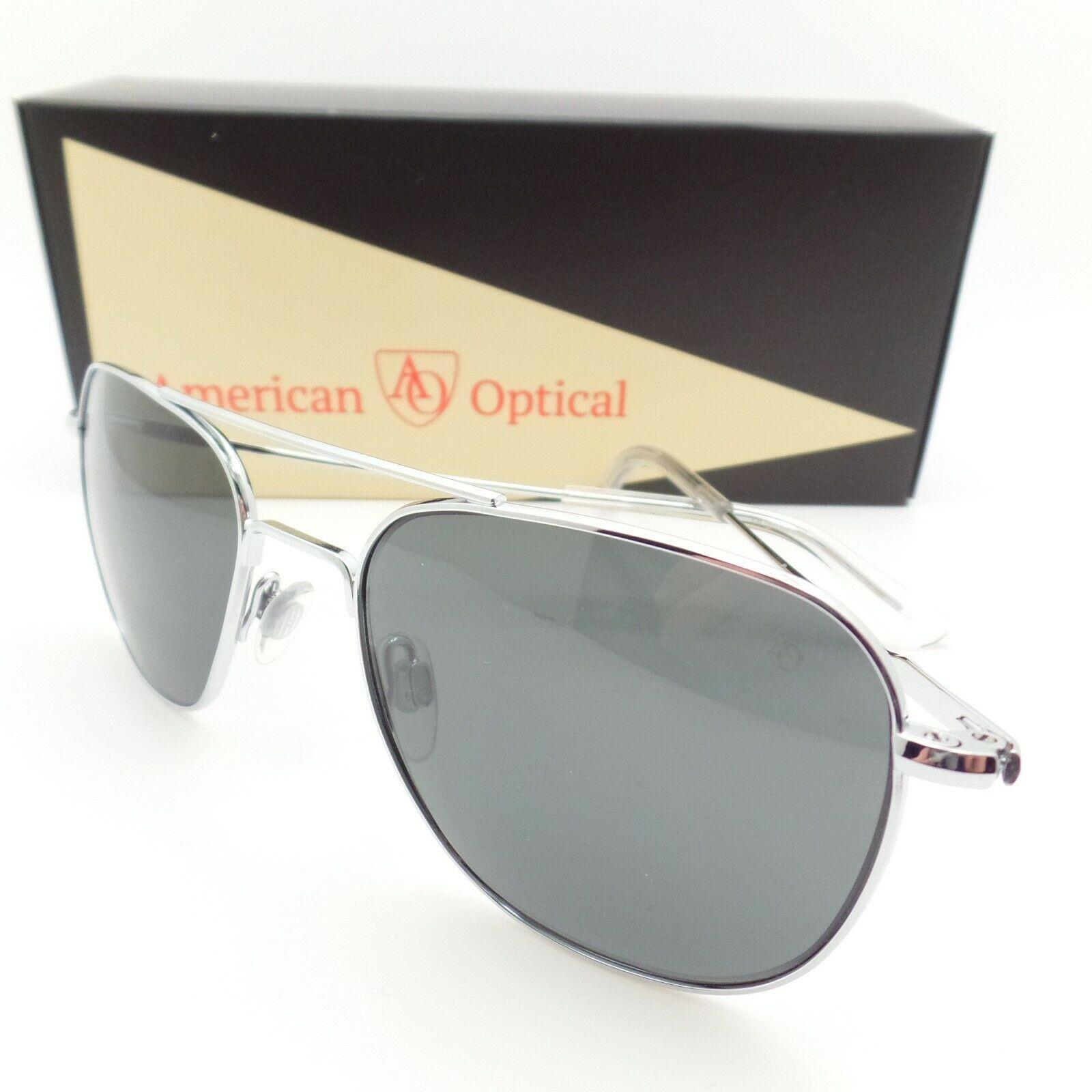 American Optical Original Pilot AO American Optical Pilot Silver Grey Skull Nylon Sunglasses