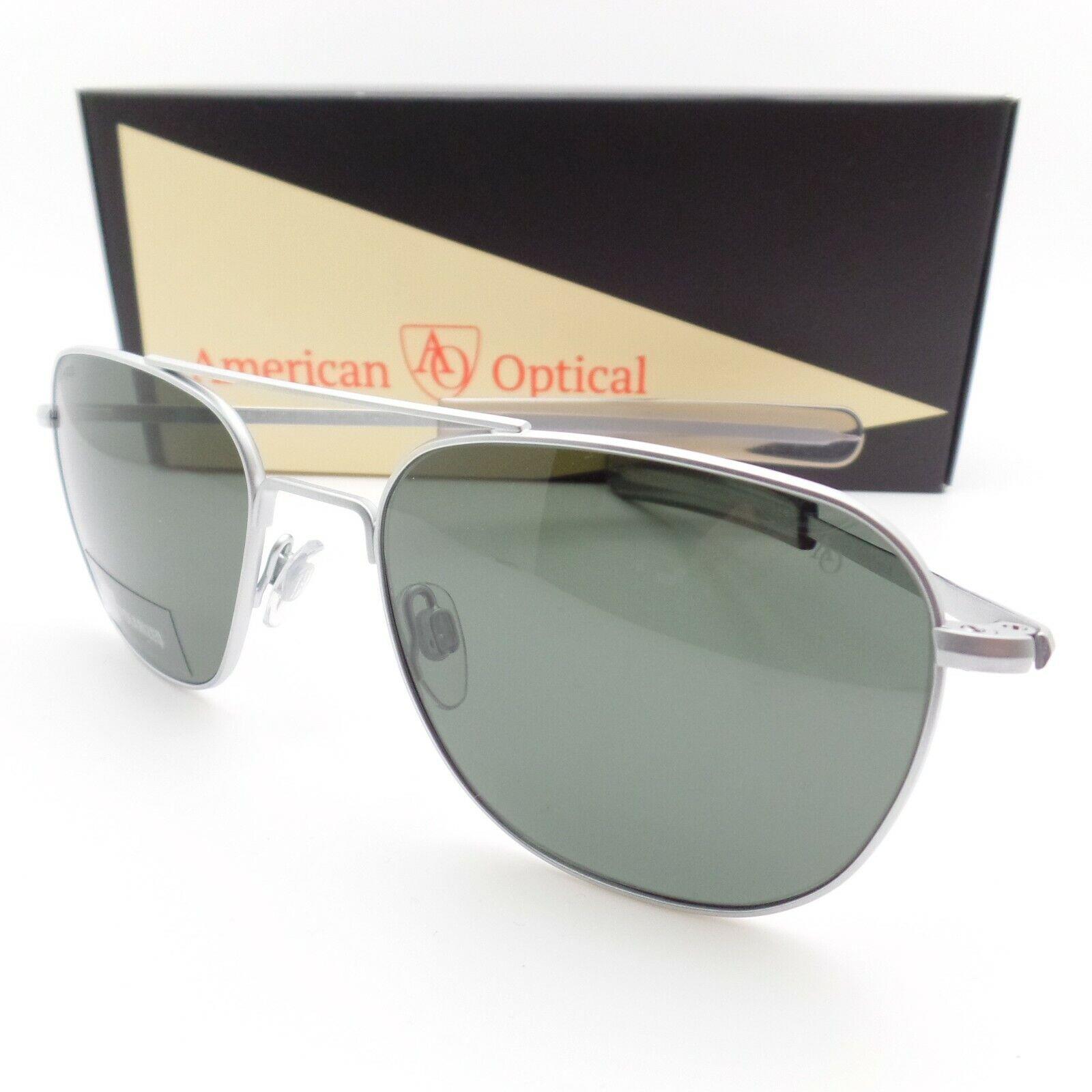 American Optical Original Pilot AO American Optical Pilot Matte Silver Green Glass Bayonet Sunglasses