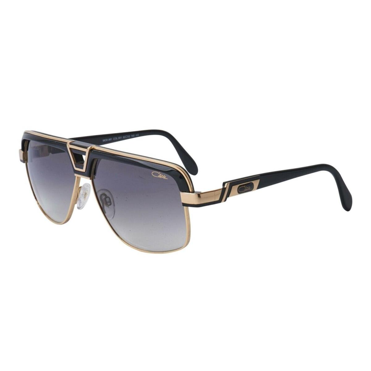 Cazal Legends 991 Black Gold/grey Shaded 001 Sunglasses - Frame: Black, Lens: Grey Shaded
