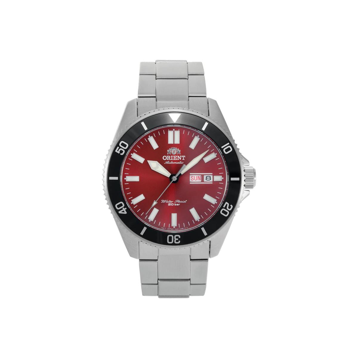 Orient Kanno Automatic Red Dial Men`s Watch RA-AA0915R19B - Dial: Red, Band: Silver