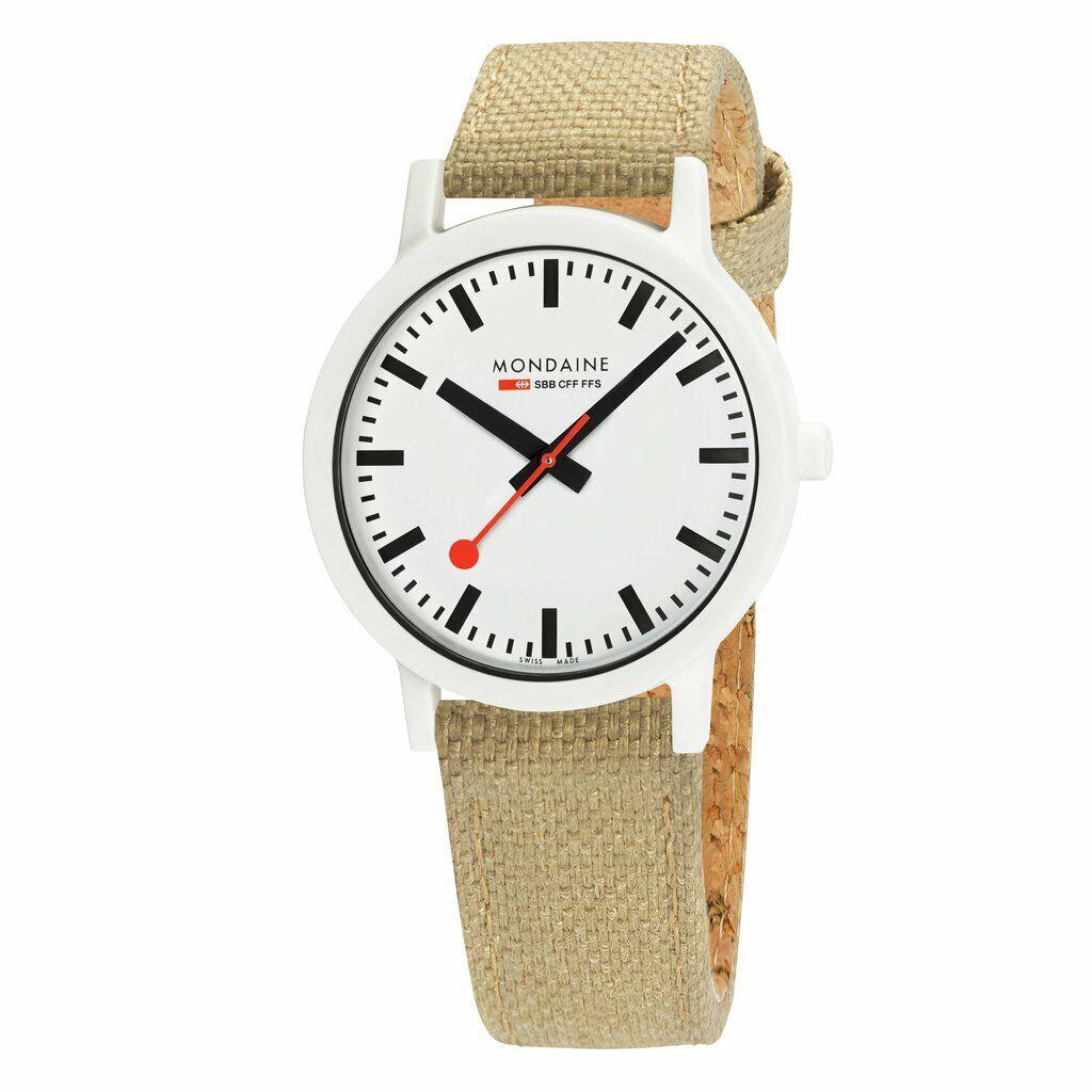 Mondaine MS1.41110.LS Essence Eco Friendly White Case 41mm Quartz Wrist Watch