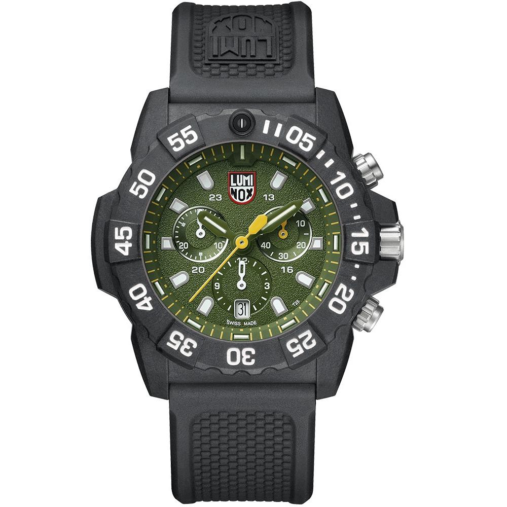 Luminox Navy Seal XS.3597 Green Dial Chronograph Swiss Quartz Men`s Watch