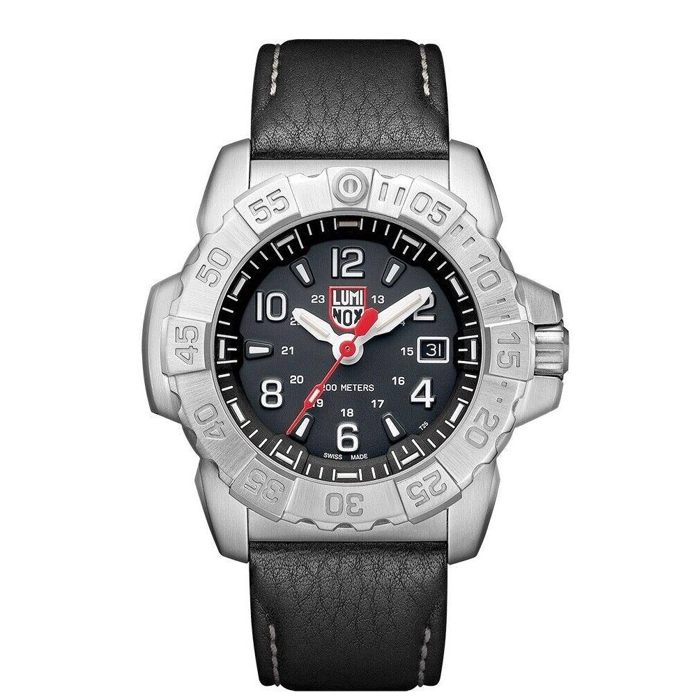 Luminox Navy Seal XS.3251 Black Dial Stainless Steel Leather Quartz Mens Watch