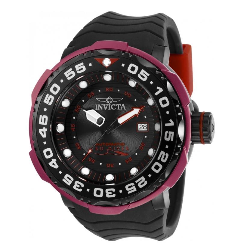 Invicta Pro Diver Sea Monster Automatic Men`s 52mm Black Red Watch 28787 Rare