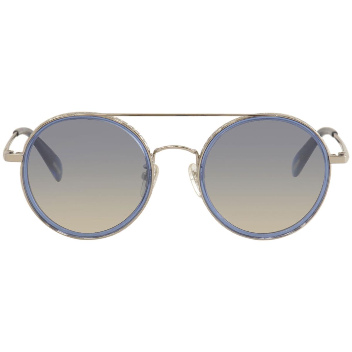 Police Women`s Flare-1 SPL830 SPL/830 579G Silver/blue Round Sunglasses 51mm - Frame: Silver, Lens: Blue