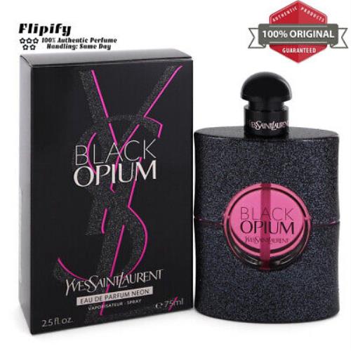 Black Opium Perfume 2.5 oz Edp Neon Spray For Women by Yves Saint Laurent