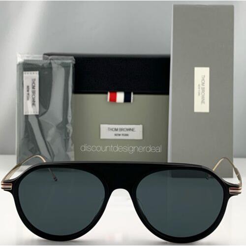 Thom Browne sunglasses  - Matte Black & Pale Gold , Matte Black & Pale Gold Frame, Gray Lens