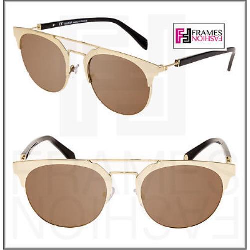 Balmain 2109 Black Gold Flash Mirror Flat Metal Sunglasses BL2109 Unisex