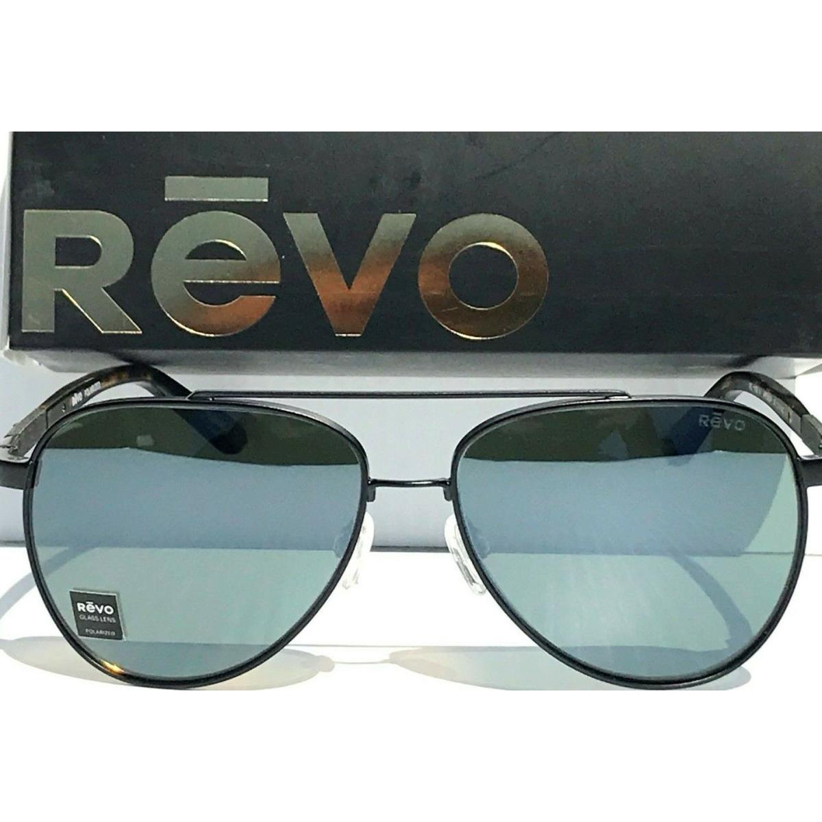 Revo Arthur Black 58mm Aviator Polarized Green Glass Sunglass 1109 01 SG50