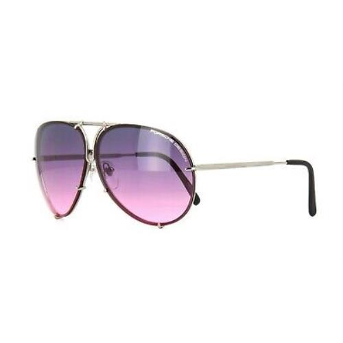 Porsche Design P8478 Silver/violet Shaded + Silver Mirror Lenses M Sunglasses