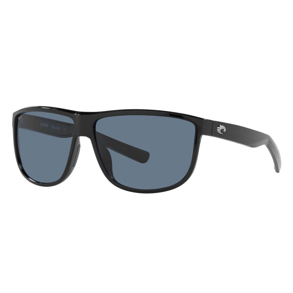 Costa Del Mar Rincondo Sunglasses - 580 Polarized -new- Costa + Case Shiny Black / Gray 580P 12% VLT