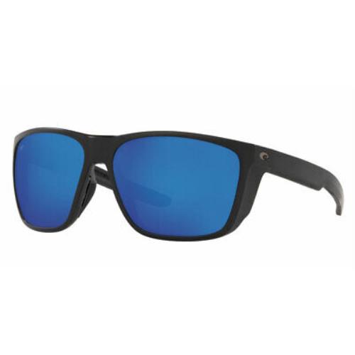 Costa Del Mar Ferg XL Sunglasses-new- Costa 580 Polarized- Costa+ Case - Black, Grey Frame, Blue, Green Lens