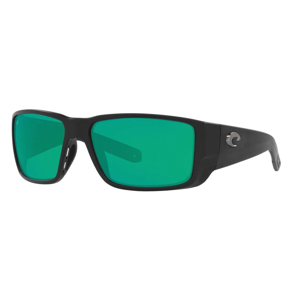 Costa Del Mar Blackfin Pro Sunglasses -new- Costa 580G Glass Polarized + Case Mat Black / Green Mir 580G Glass 10% VLT