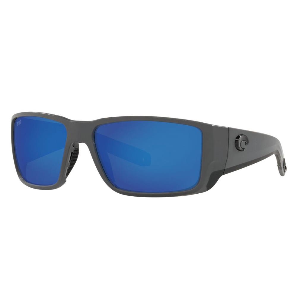 Costa Del Mar Blackfin Pro Sunglasses -new- Costa 580G Glass Polarized + Case Mat Gray / Blue Mir 580G Glass 10%