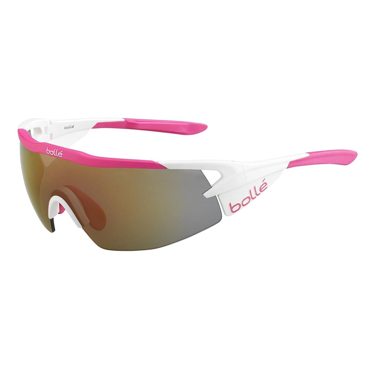 Bolle Aeromax Sunglasses - Matte White/pink Frame Rose Gold Oleo AF Lens 12271