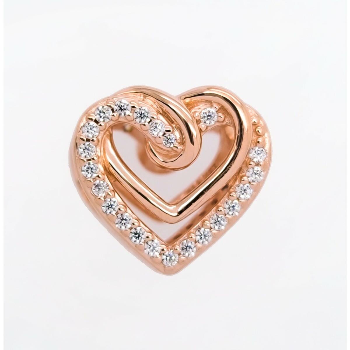 Pandora Rose Gold Sparkling Entwined Hearts Charm Pendant 789270C01