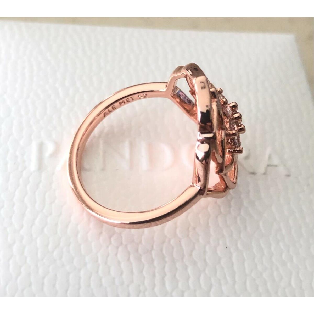 Pandora Rose Gold Rose Petals Statement Ring 189412C01 +box +polish Cloth +tag