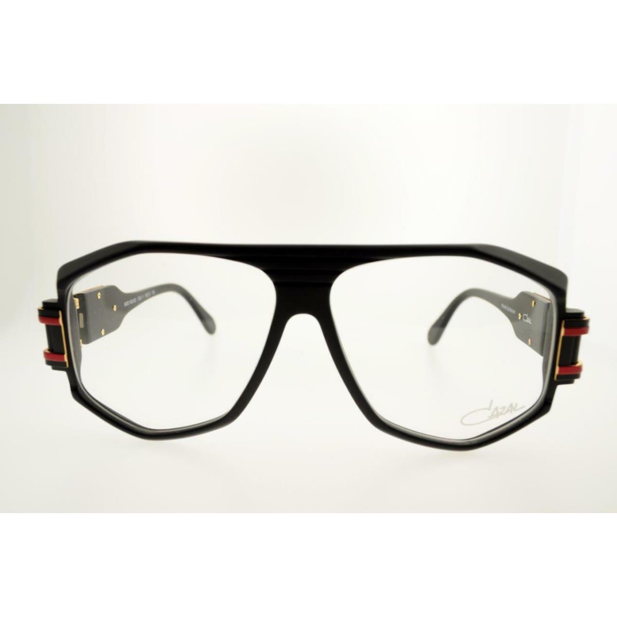 Cazal 163/302 011 59MM Matte Black Frame Red Side with Clear Lens