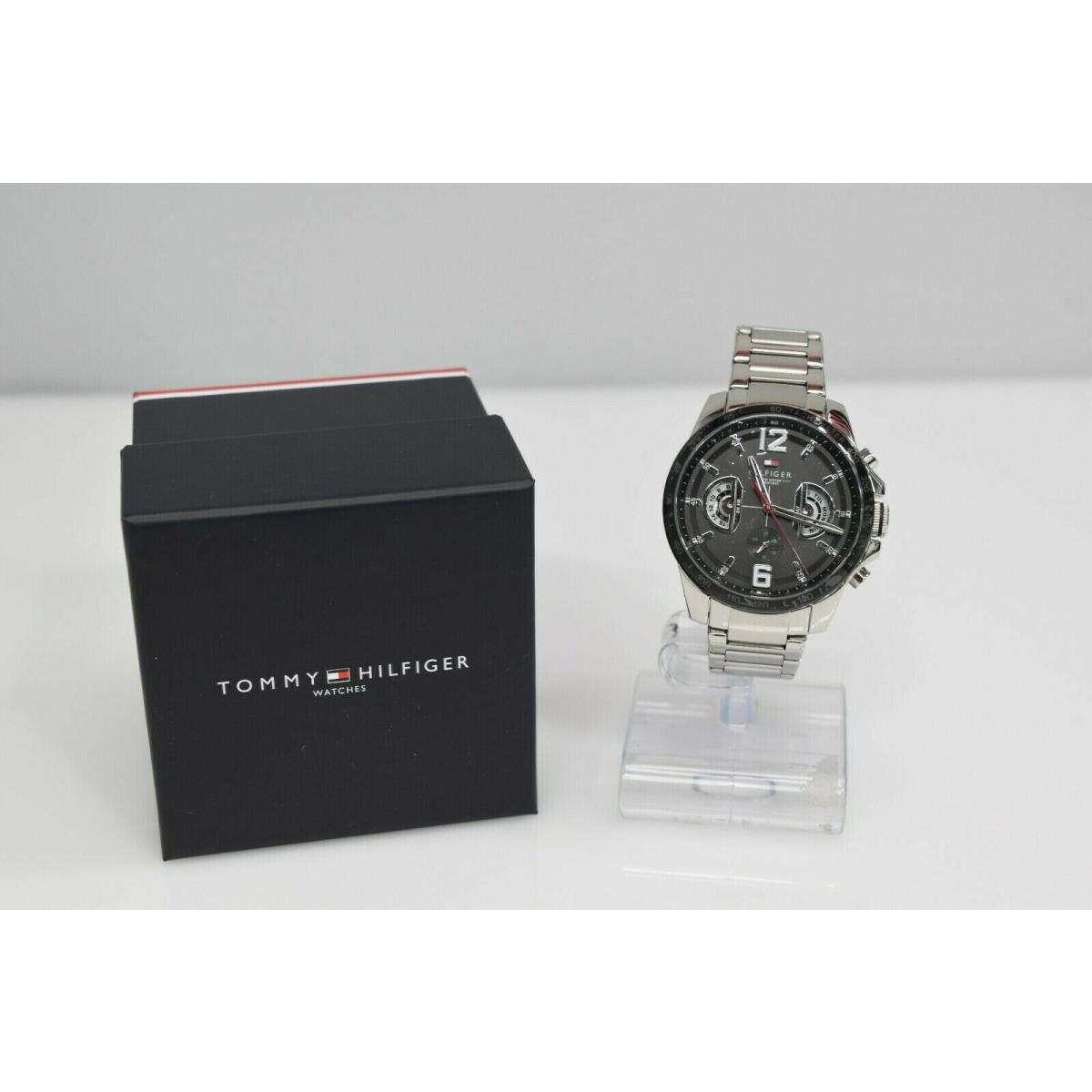 Tommy Hilfiger Silver Stainless Steel Black Dial 1791472 Watch