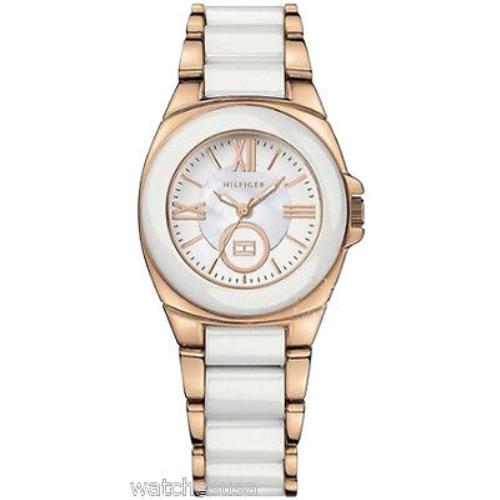 Tommy Hilfiger 1781019 Mother of Pearl Dial Two Tone Women`s Watch