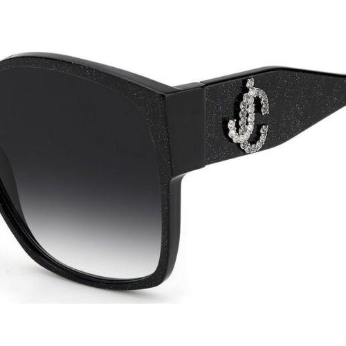 Jimmy Choo sunglasses NOEMI DXF - Black Silver Frame, Grey Shaded Lens 2