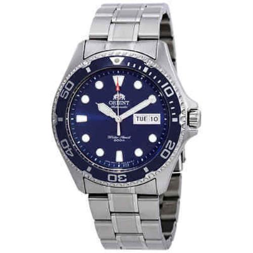 Orient Ray II Automatic Blue Dial Men`s Watch FAA02005D9 - Dial: Blue, Band: Silver, Bezel: Silver-tone