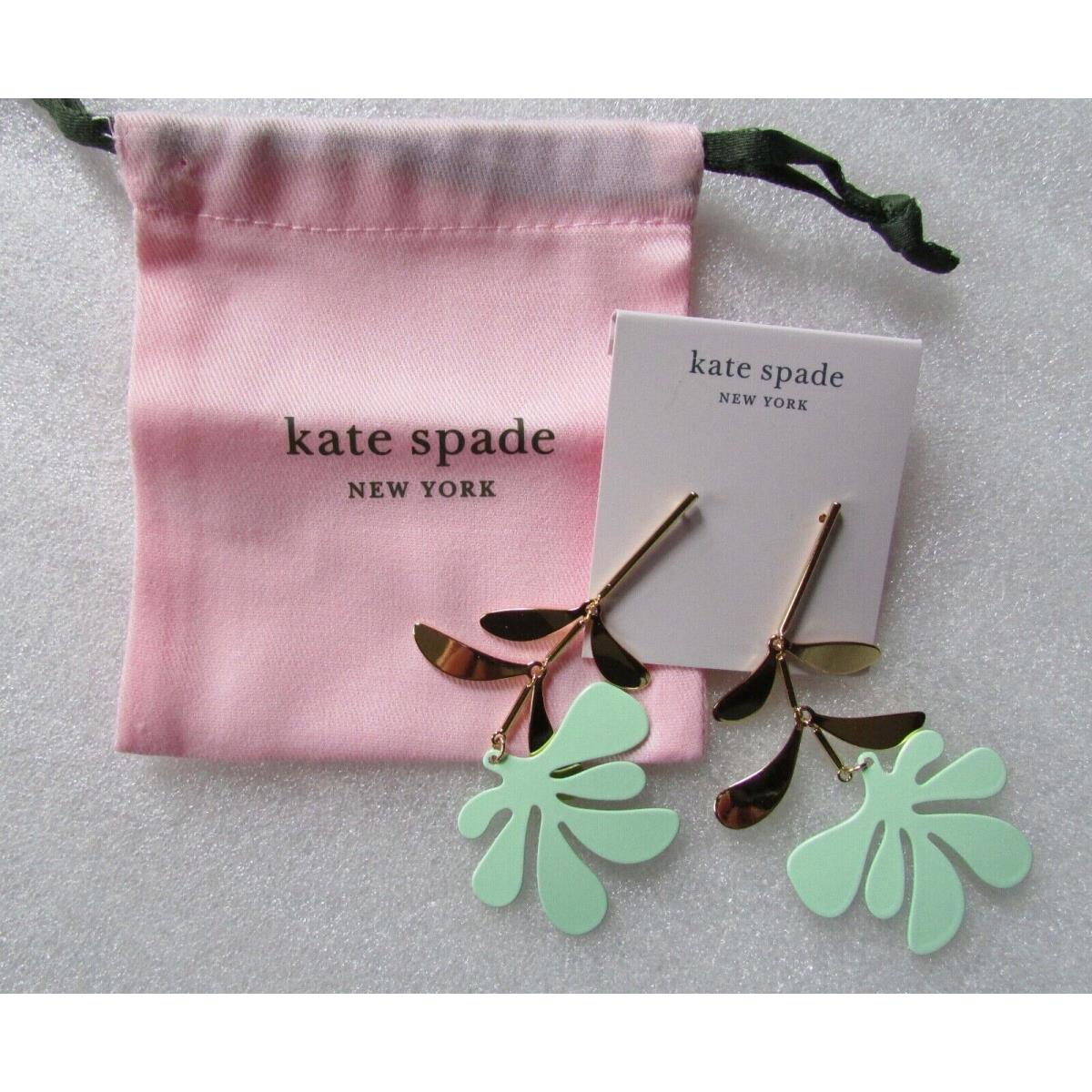 Kate Spade New York Earrings Linear Botanical Garden Green New