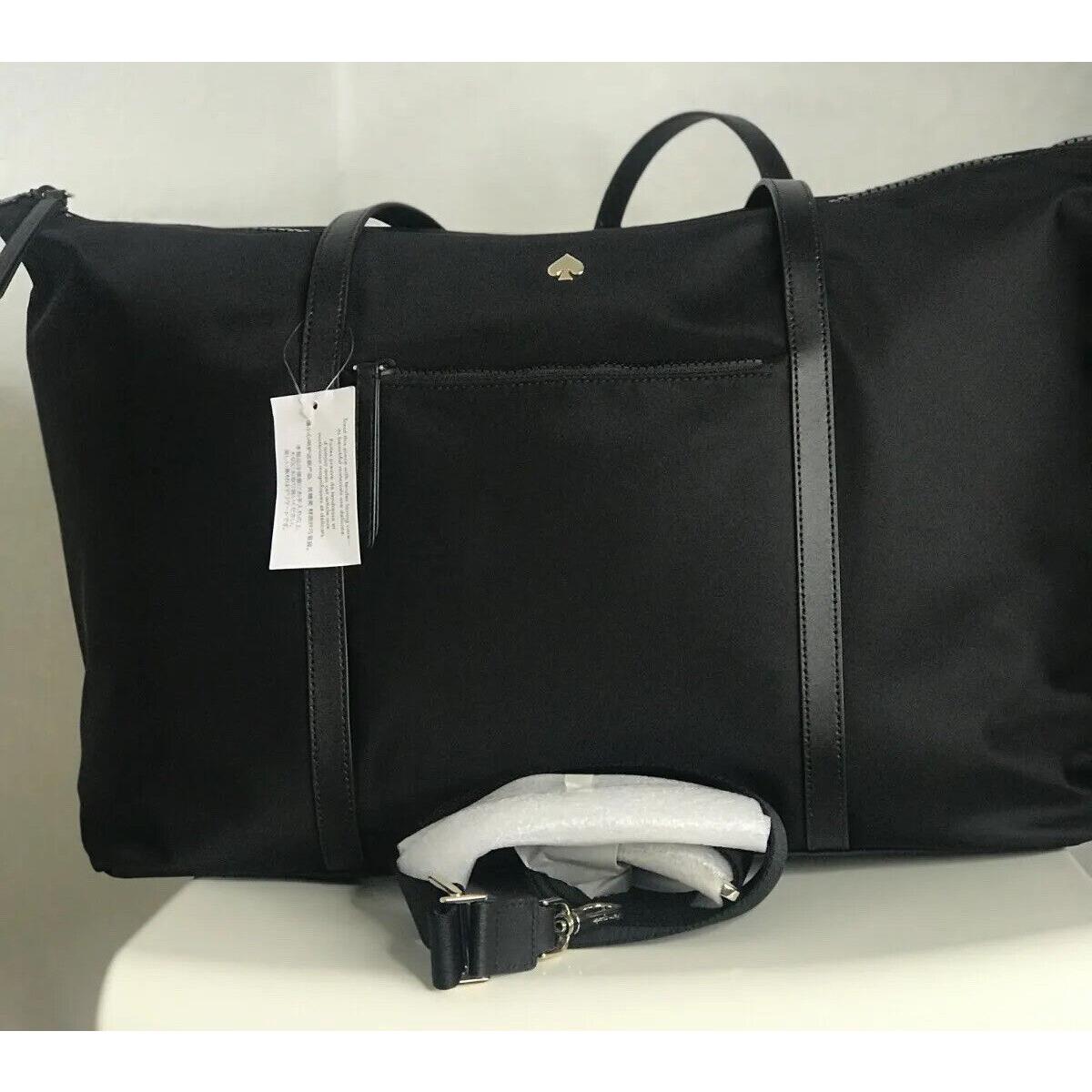 Kate Spade New York Weekender Jae Large-black Nylon Tote Carry-on-bag - Handle/Strap: Black, Hardware: Silver, Exterior: Black