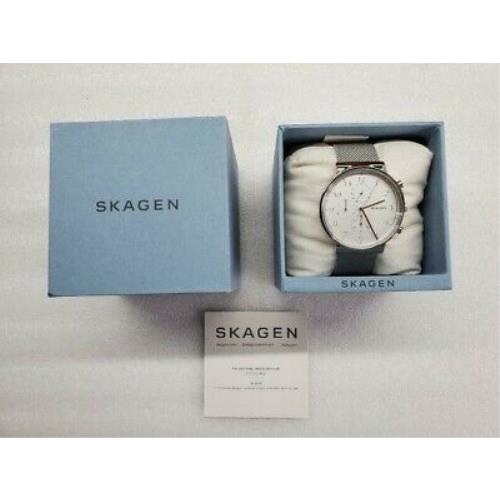 Skagen Archer Chronograph Silver Dial Mesh Bracelet Men`s Watch SKW6361