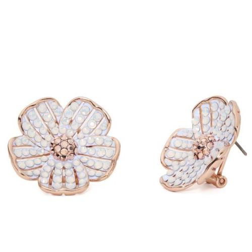 Kate Spade Glistening Petals Stud Earrings Rose Gold White JM501