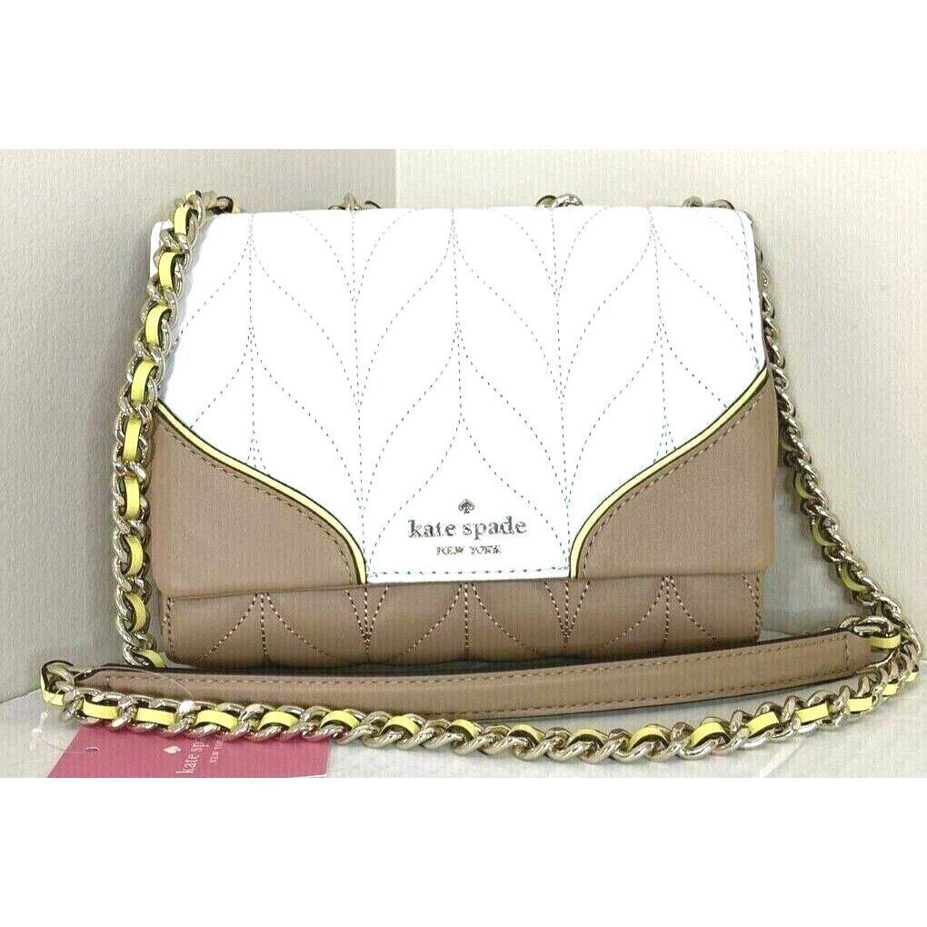 New Kate Spade Mini Emelyn Briar Lane Quilted Crossbody Bag White Dove Multi