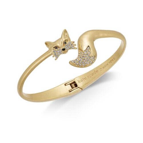 Kate Spade New York Gold Tone Fox Cuff Hinged Bracelet D7