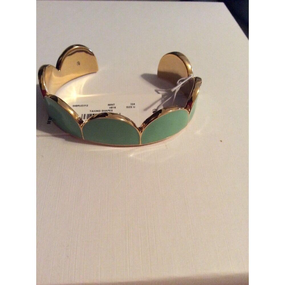 Kate Spade York Resin Goldtone Scalloped Cuff Taking Shapes Green 302