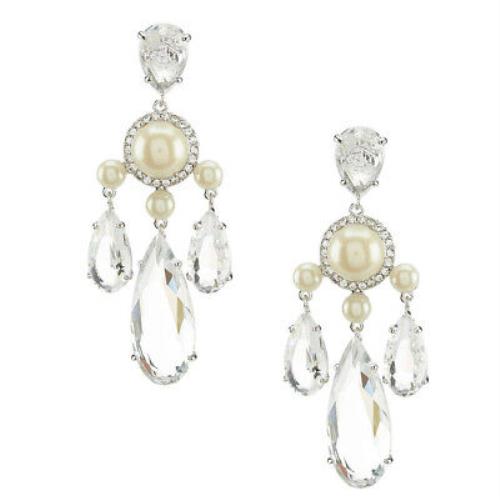 Kate Spade Crystal Glitz Glam Chandelier Pearl Dangle Earrings WBRUF080