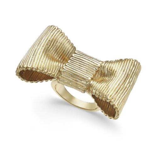 Kate Spade Gold Tone Bow Statement Ring Size 7 11