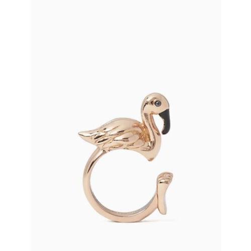 Kate Spade by The Pool Rose Gold Flamingo Ring Size 8 68d