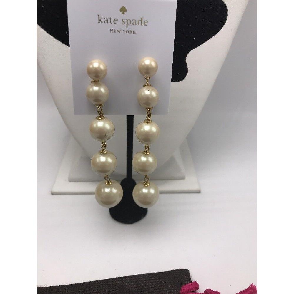 Kate Spade Golden Girl Pearl Drop Earrings A43G